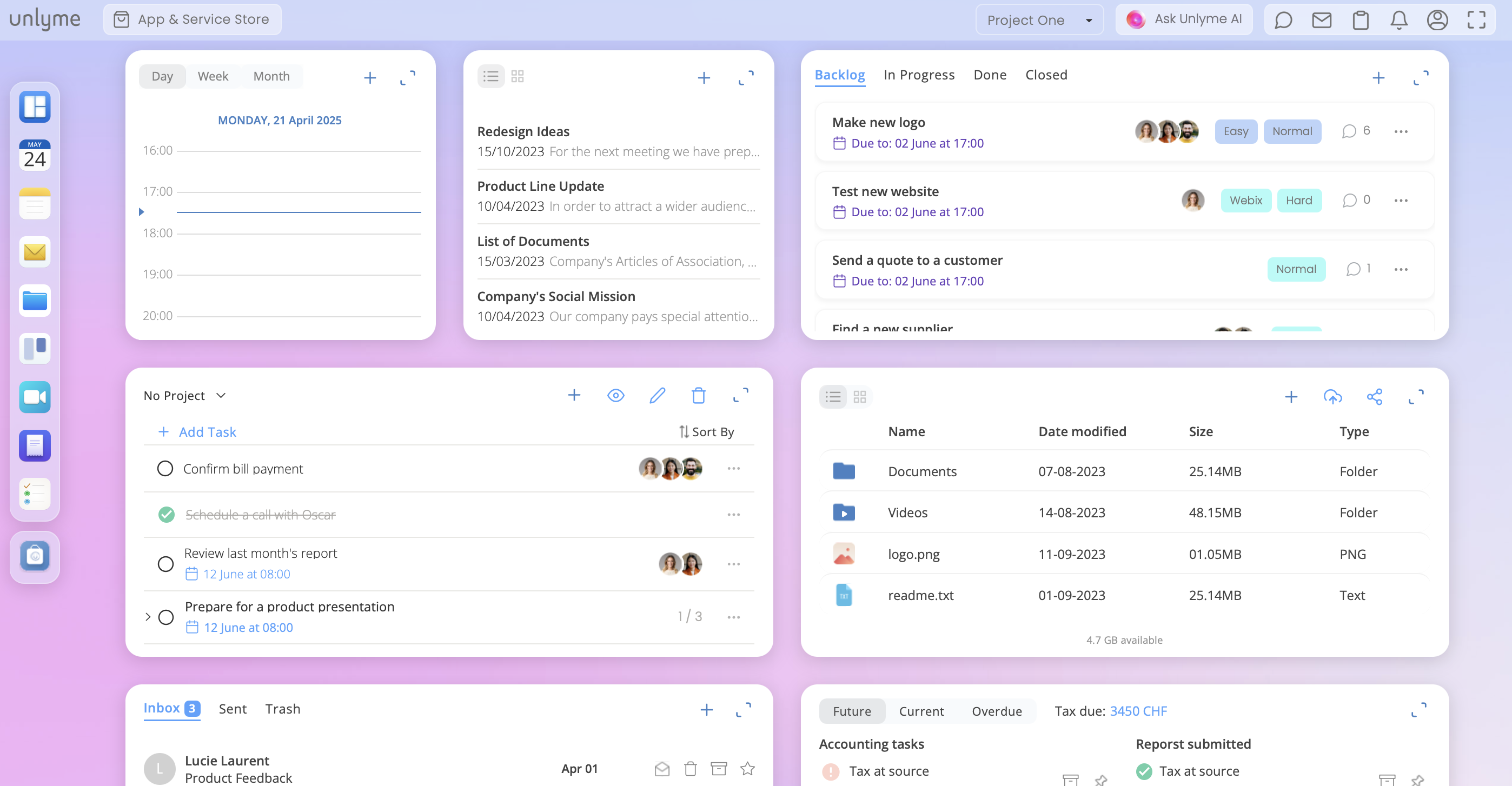 unlyme os dashboard