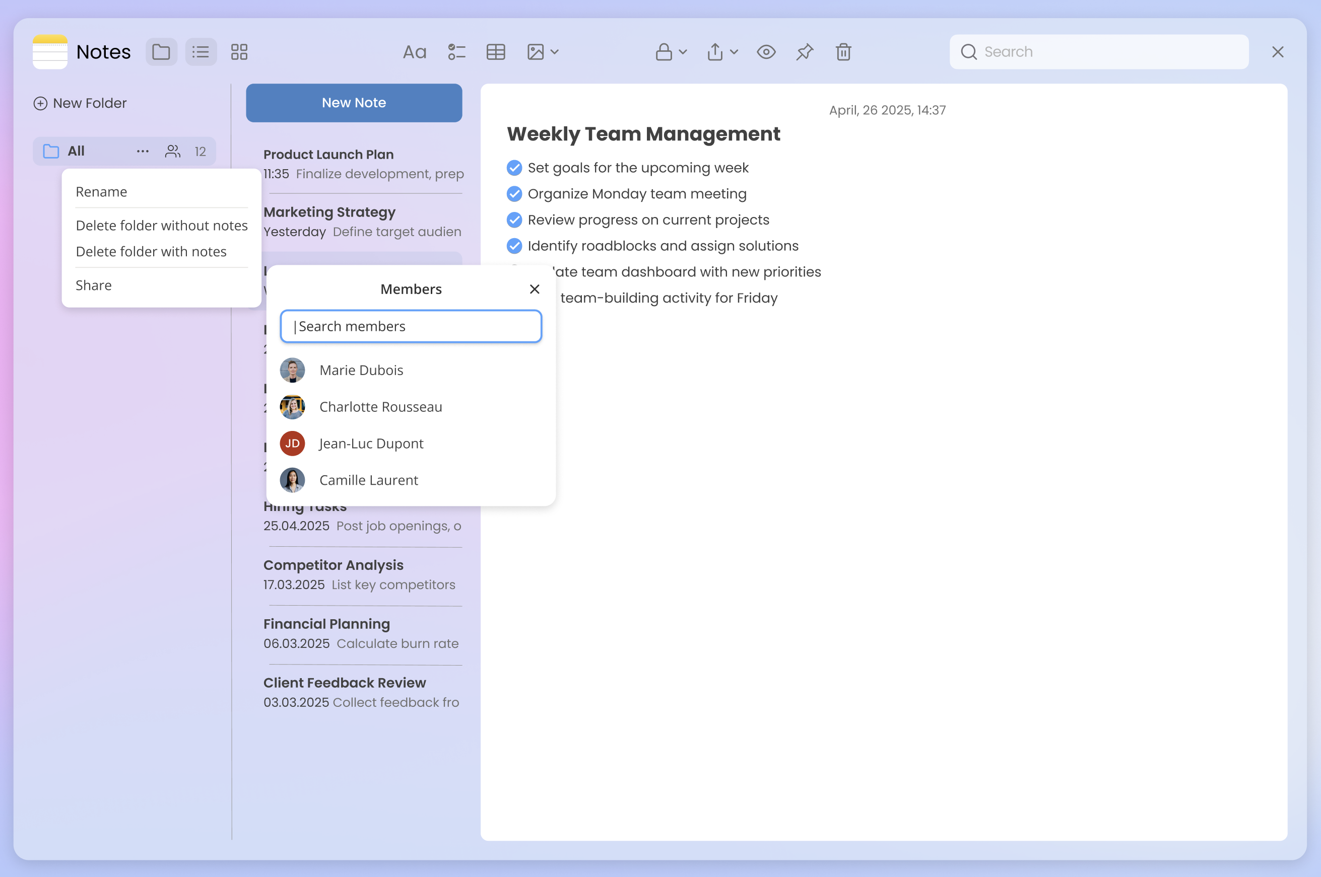Unlyme notes screenshot